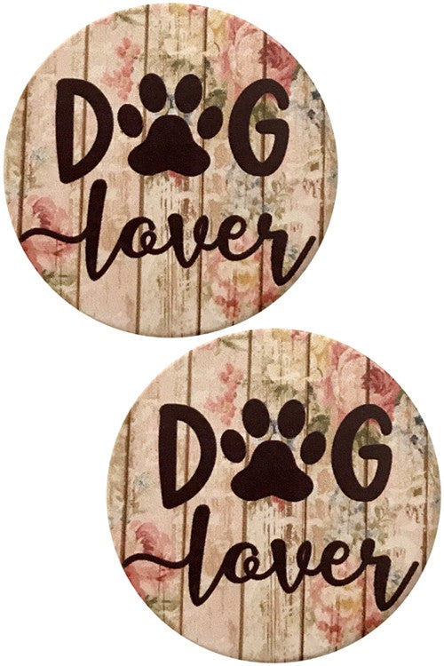 DOG LOVER MESSAGE PRINT DRINK COASTER