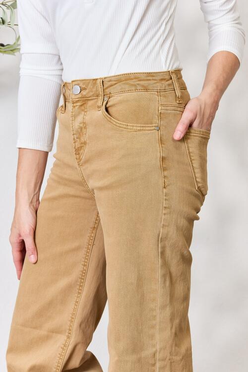 Online Exclusive RISEN Fringe Hem Wide Leg Jeans
