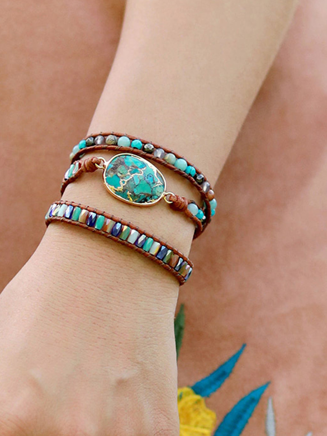 ONLINE EXCLUSIVE Triple-Layer Natural Stone Bracelet