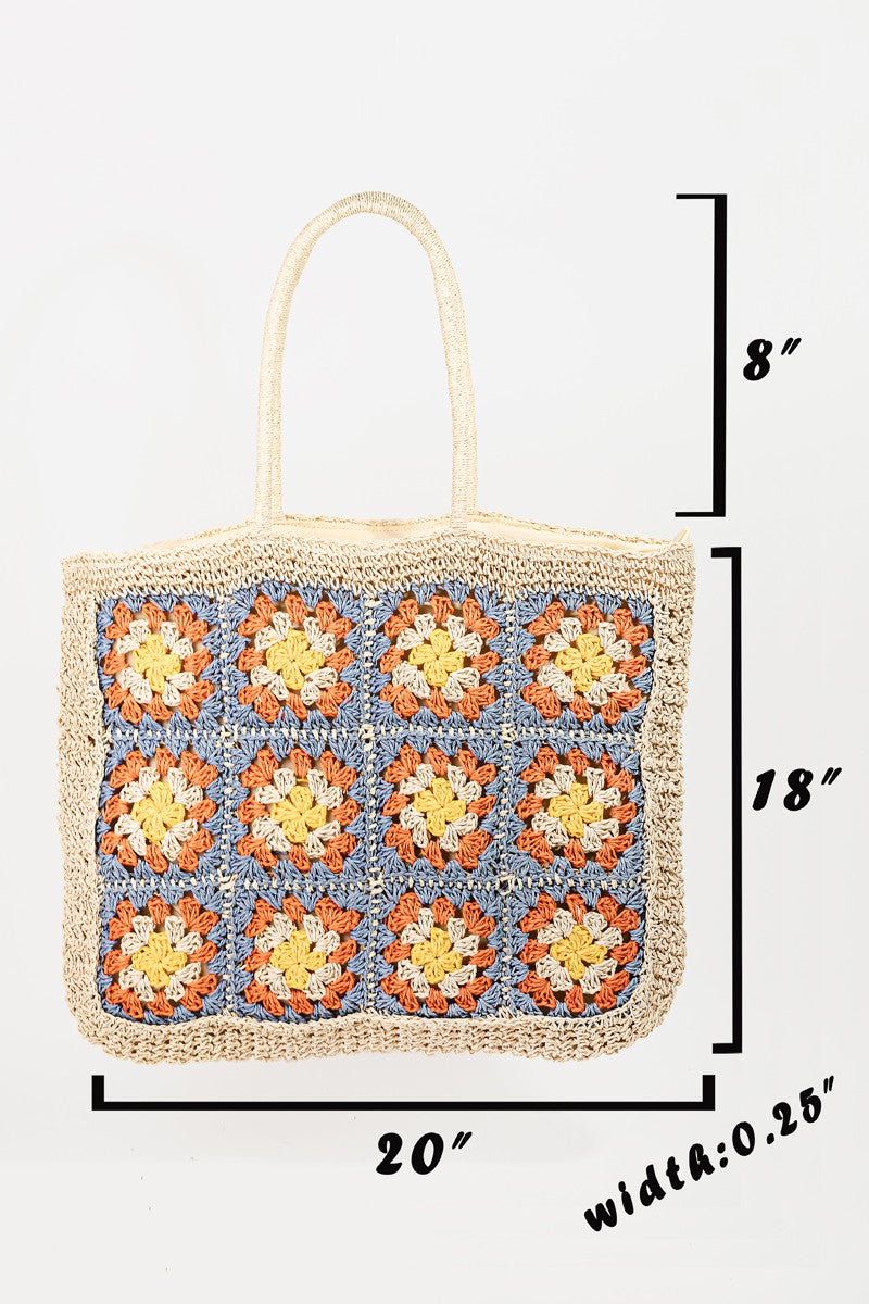 ONLINE EXCLUSIVE Flower Braided Tote Bag