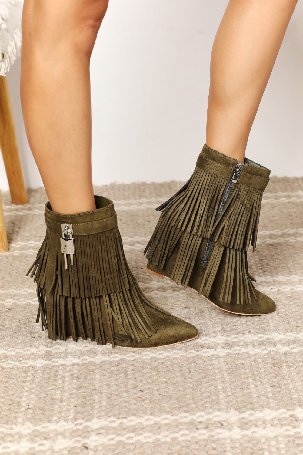 ONLINE EXCLUSIVE Legend Women's Tassel Wedge Heel Ankle Booties