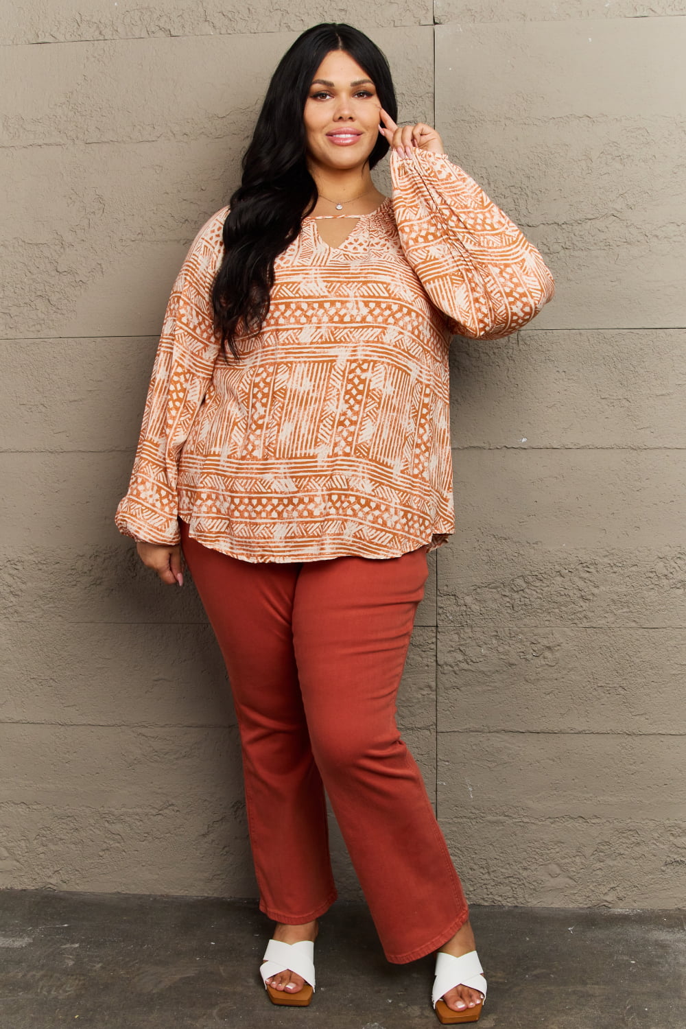 ONLIN EXCLUSIVE Just For You Full Size Aztec Tunic Top