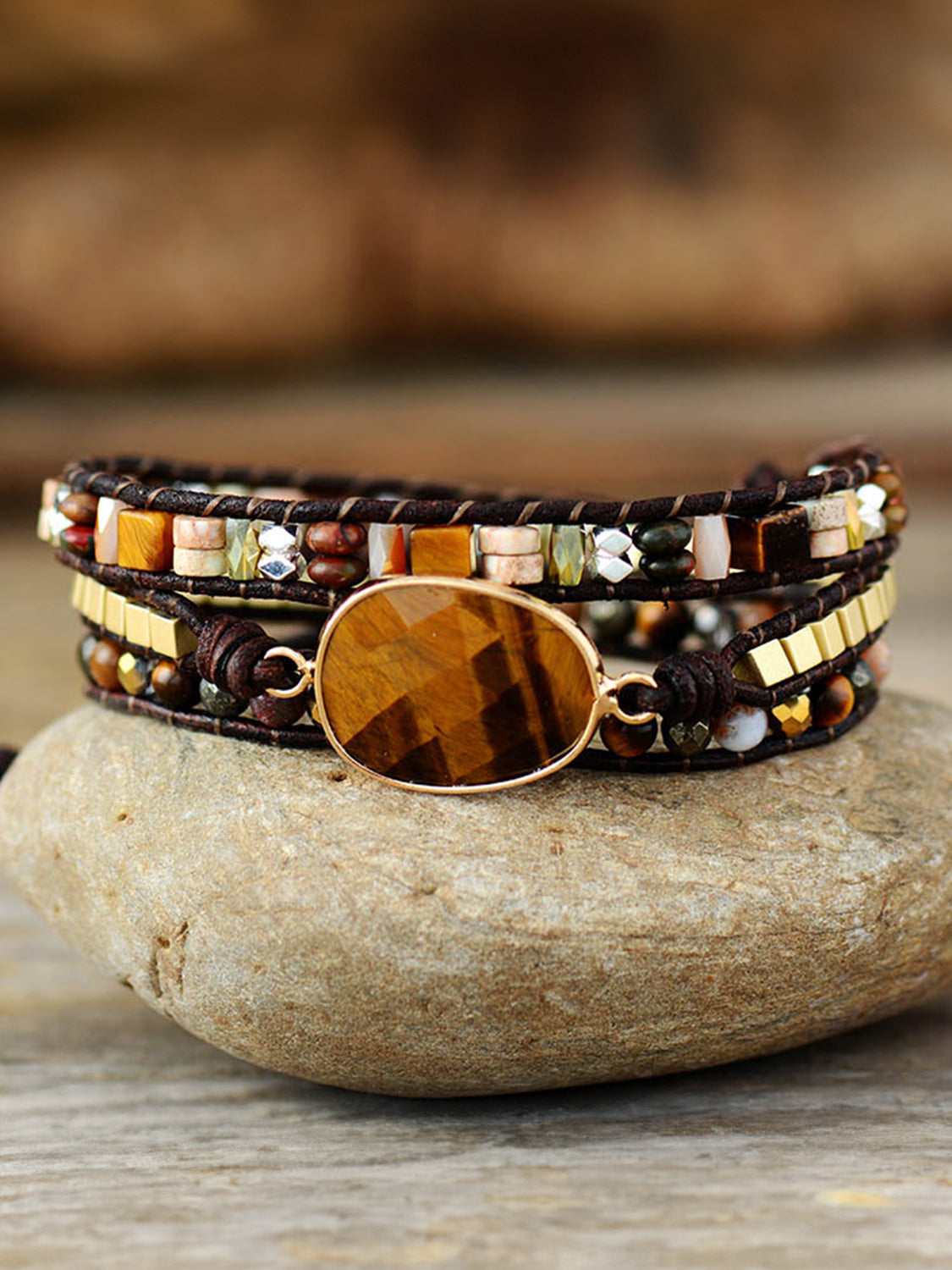 ONINE EXCLUSIVE Geometrical Shape Triple-Layer Bracelet