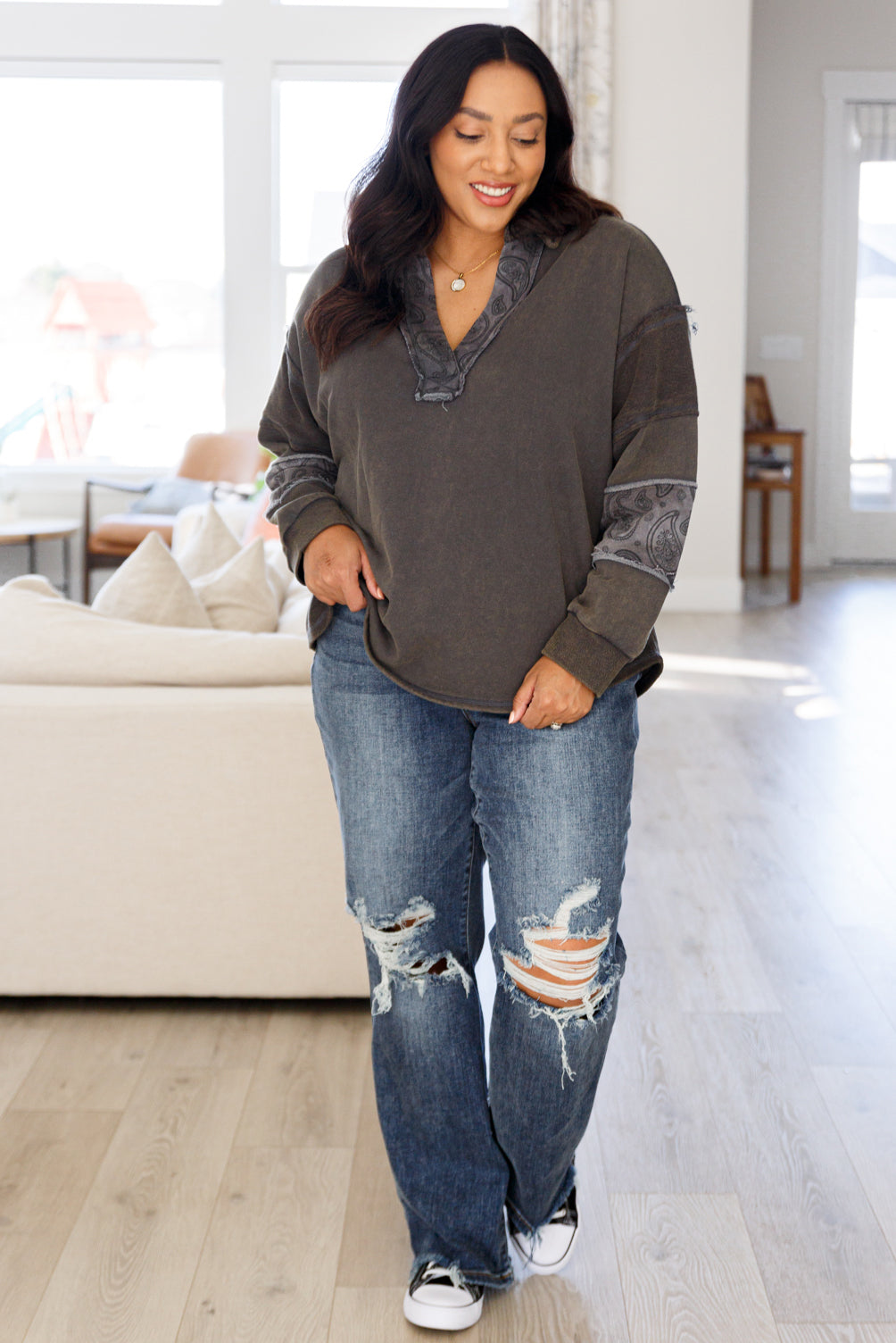 ONLINE EXCLUSIVE Moonstone Mineral Wash Pullover