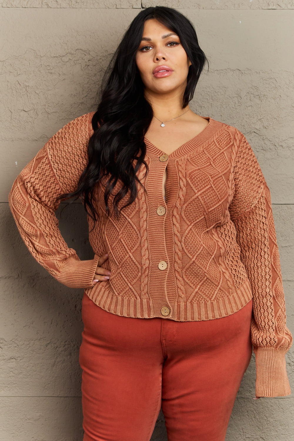 ONLINE EXCLUSIVE Soft Focus Wash Cable Knit Cardigan