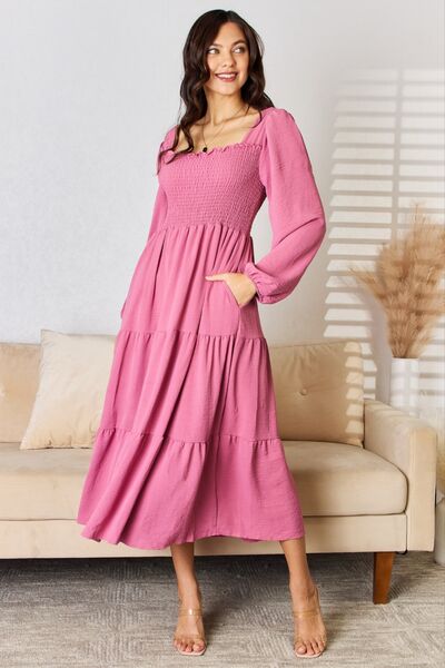ONLINE EXCLUSIVE Ruffle Trim Smocked Tiered Dress