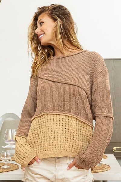 ONLINE EXCLUSIVE BiBi Texture Detail Contrast Drop Shoulder Sweater