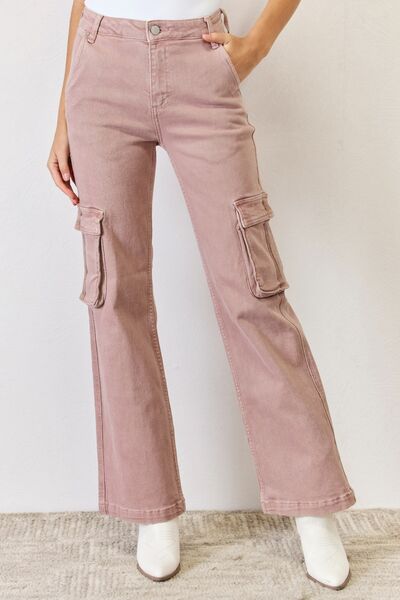 ONLINE EXCLUSIVE RISEN High Rise Cargo Wide Leg Jeans