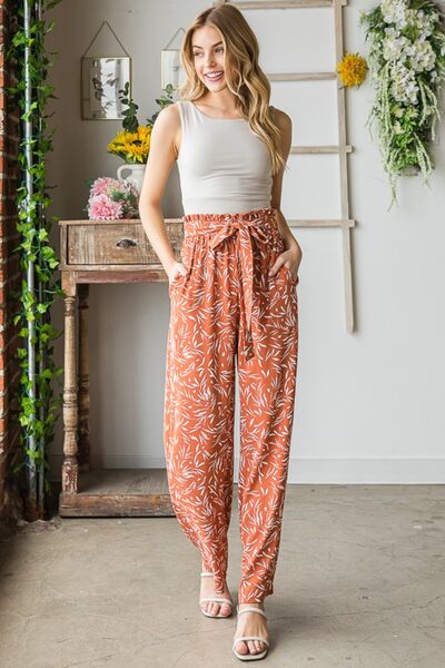 ONLINE EXCLUSIVE Heimish Printed Tied Straight Casual Pants