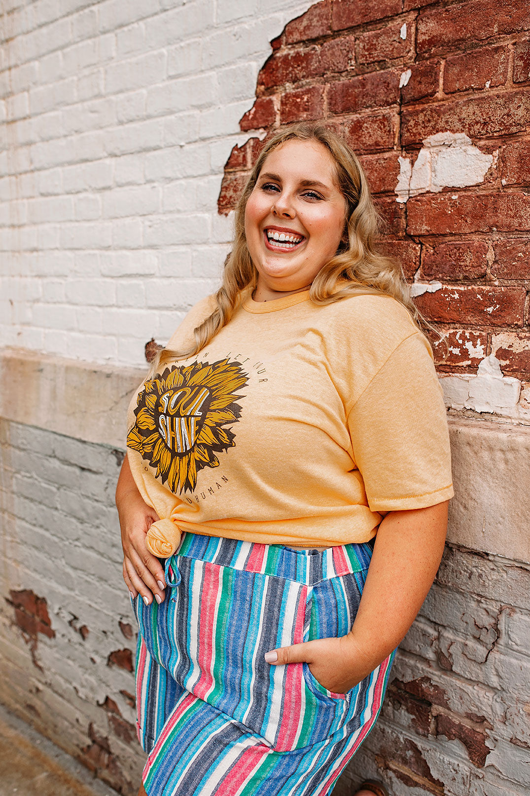 Multi Striped Folded Hem Short