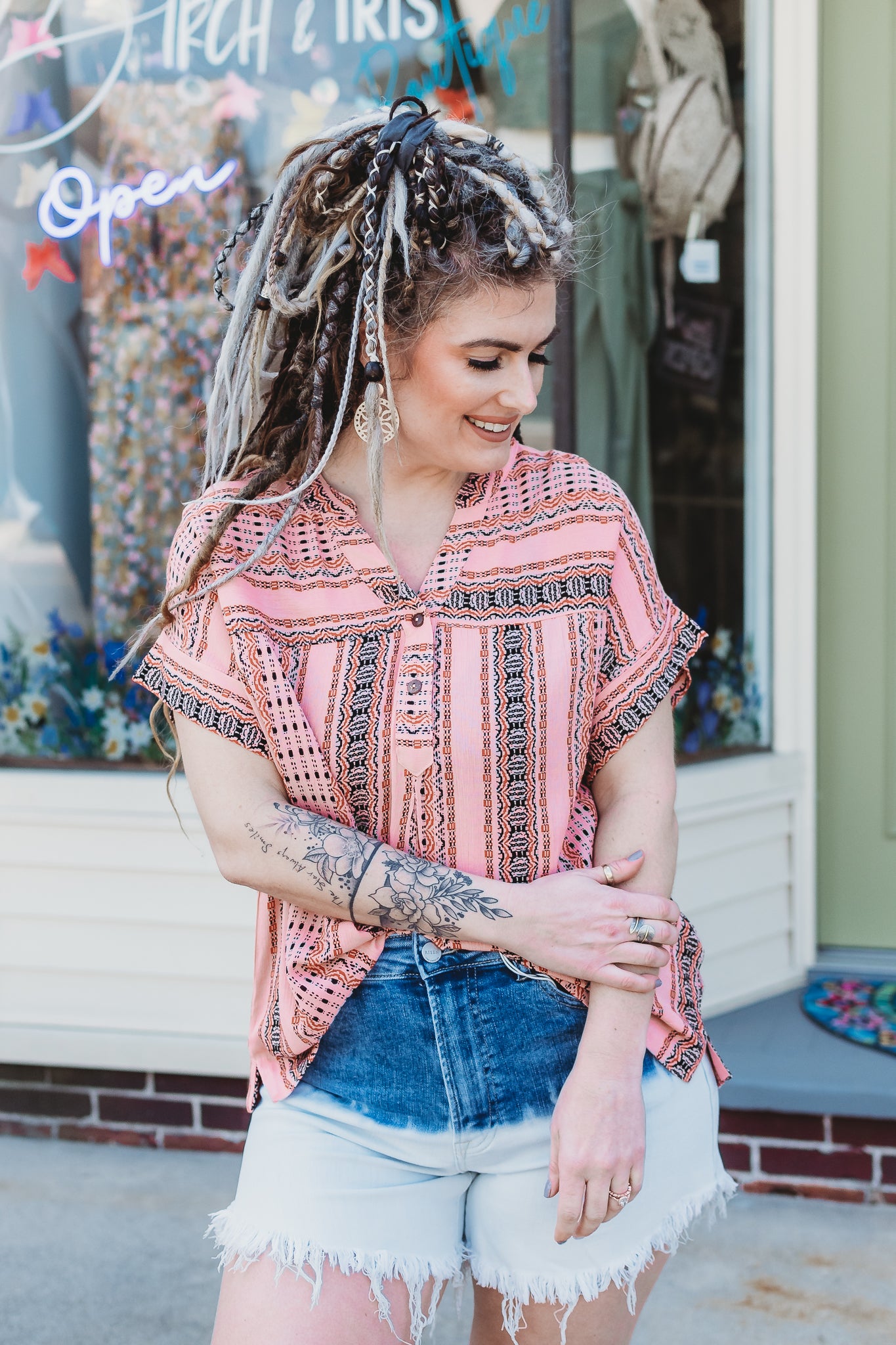 TALK TO ME PRINTED TOP