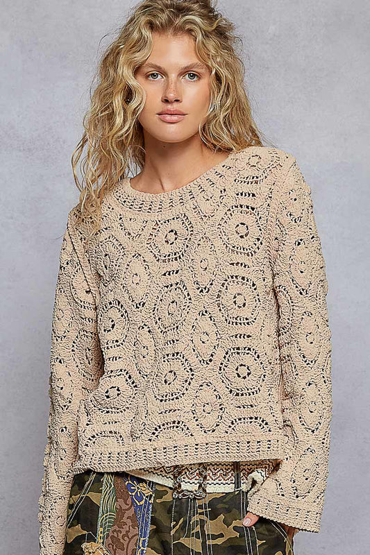 POL crochet sweater pullover