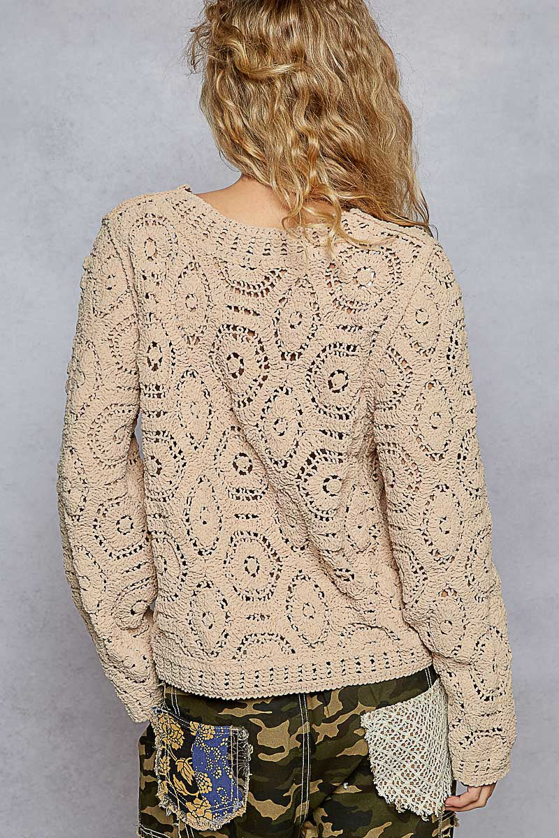 POL crochet sweater pullover
