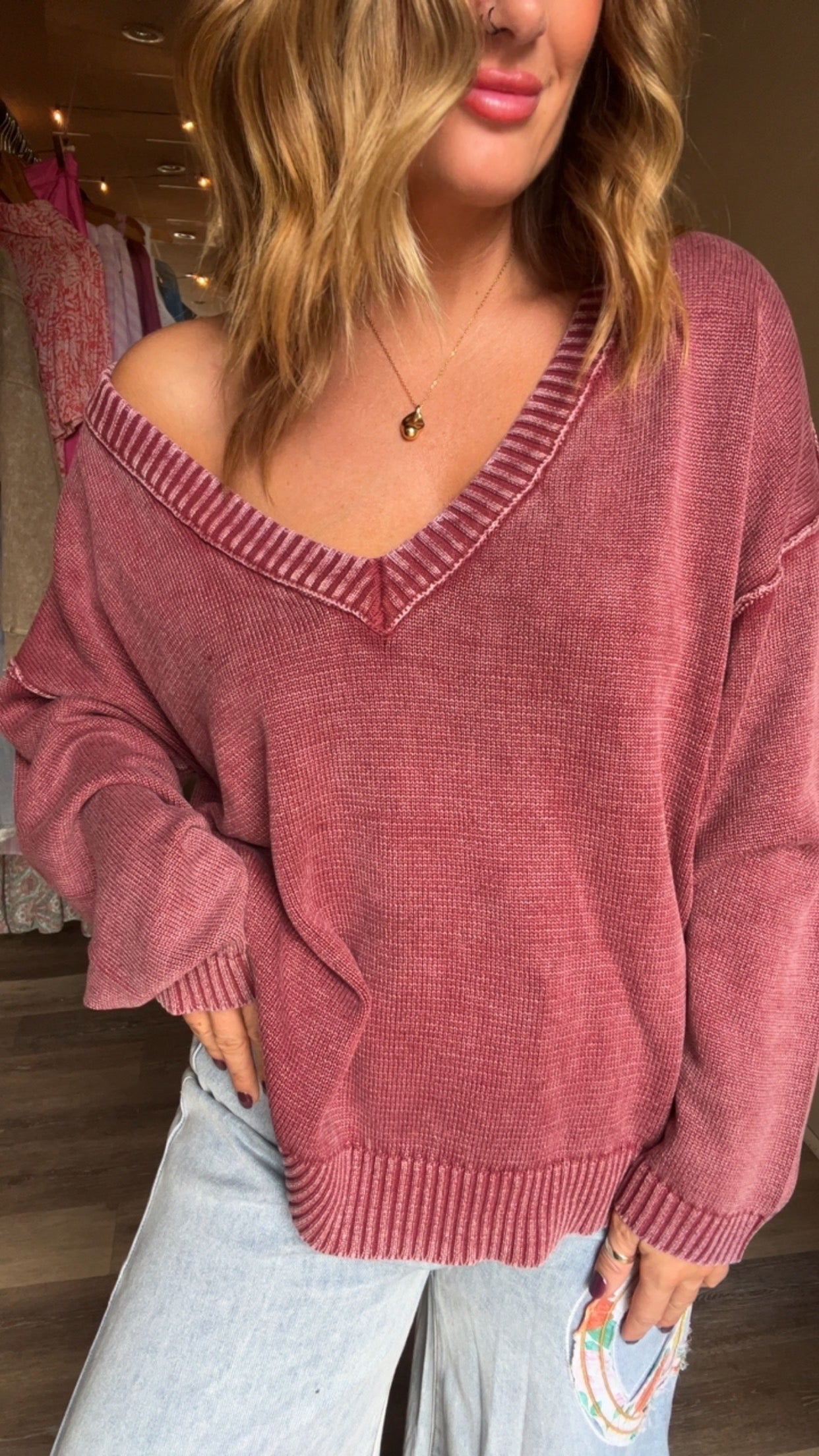 Brooklyn washed knit oversized sweater