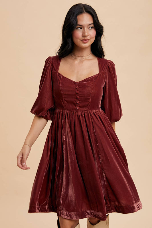 Fawn velvet dress