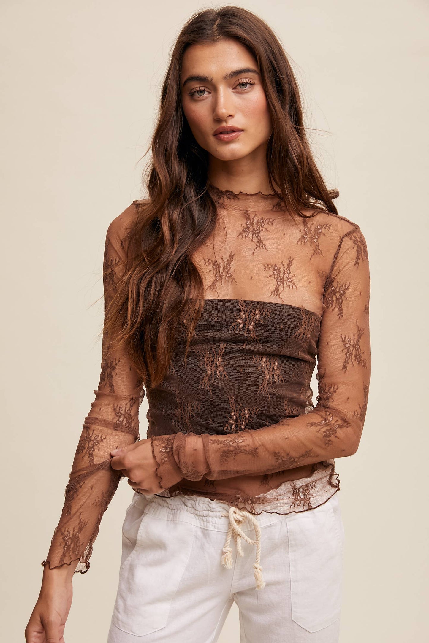 Sheer Lace Long sleeve