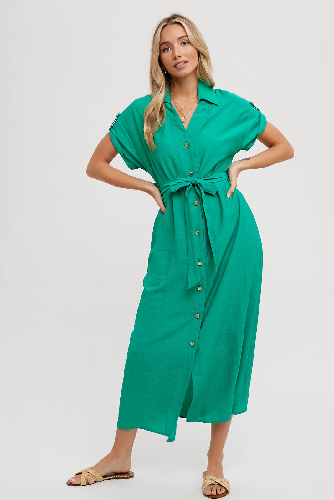 Lewis button down shirt midi dress