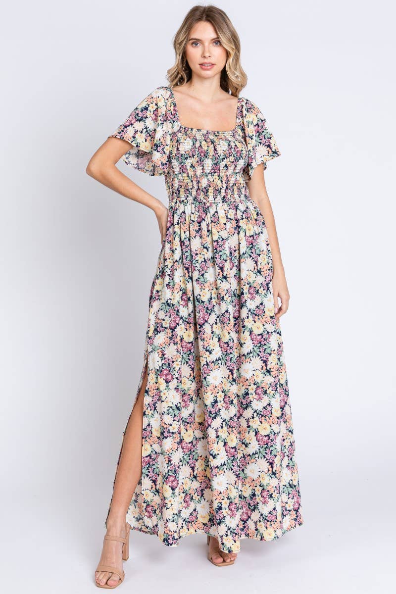 Femme Floral Printed Maxi Dress