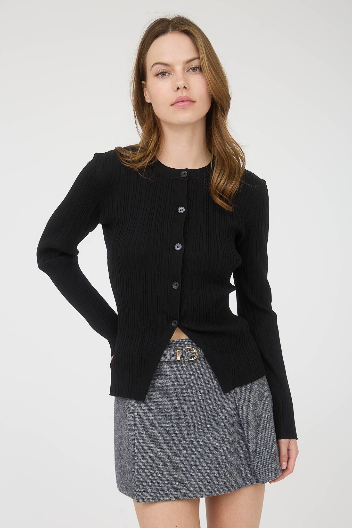 Myles knit cardigan/ button down top