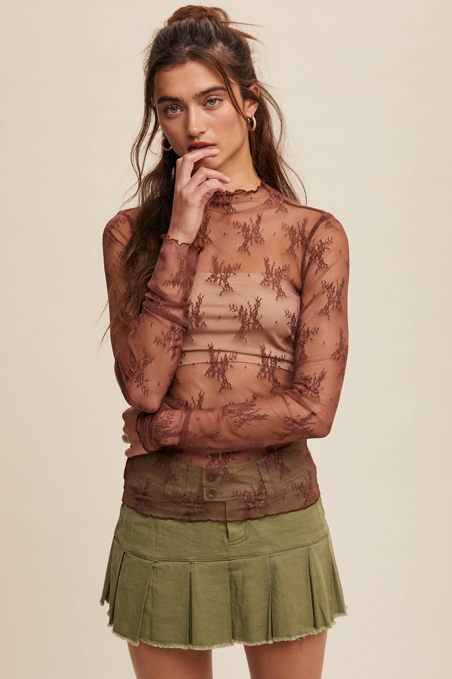 Sheer Lace Long sleeve