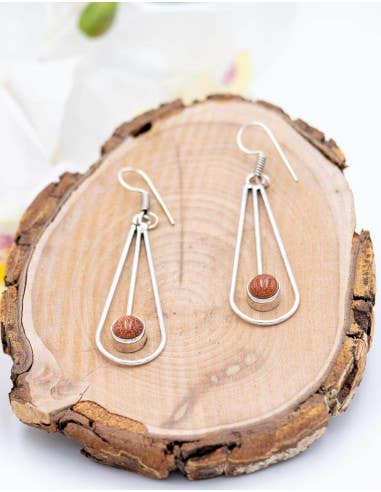 Elongated Stone Earrings