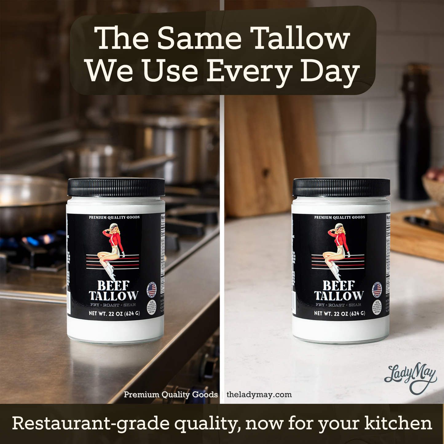 ONLINE EXCLUSIVE 22oz Premium Grass-Fed Beef Tallow | Restaurant-Proven Cooking Fat | Seed Oil-Free