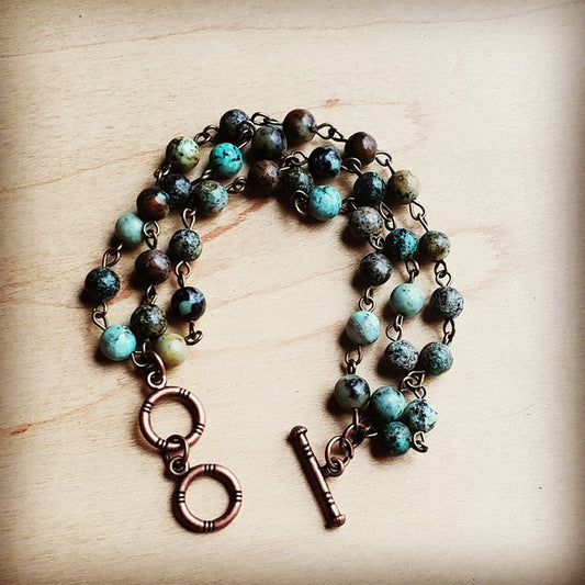 ONLINE EXCLUSIVE African Turquoise Triple Strand Bracelet