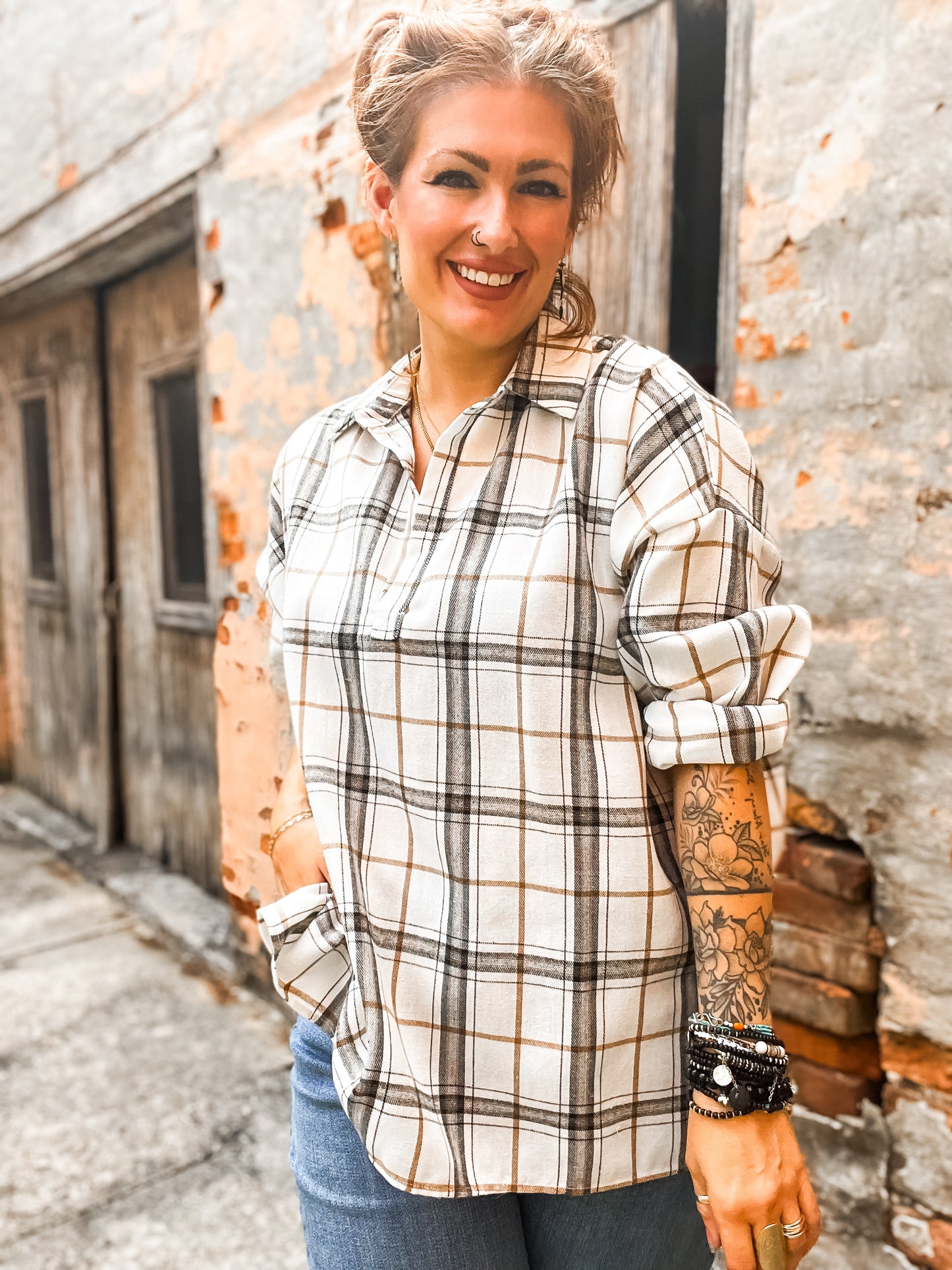 Tamra oversized plaid Shirt