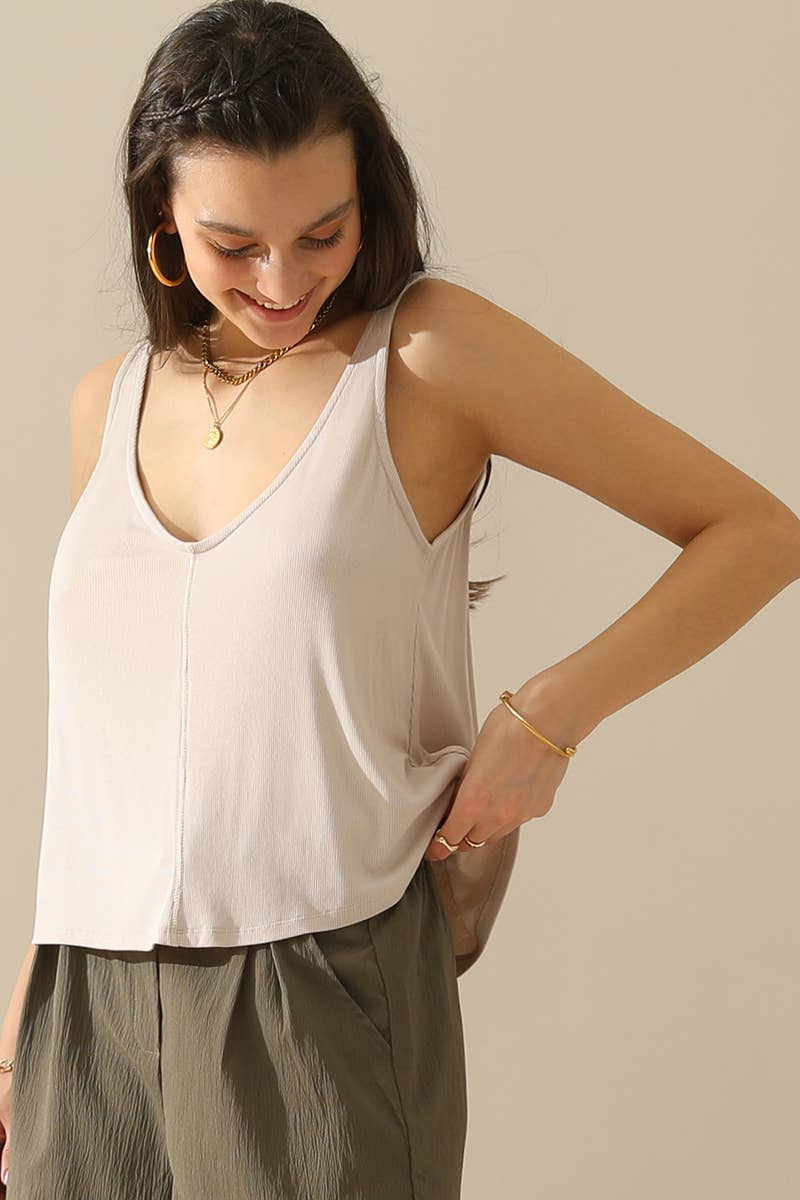 Clean lines v neck tank