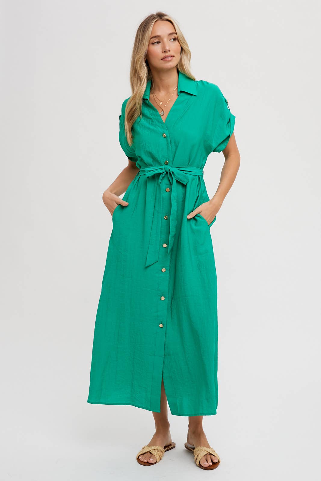 Lewis button down shirt midi dress