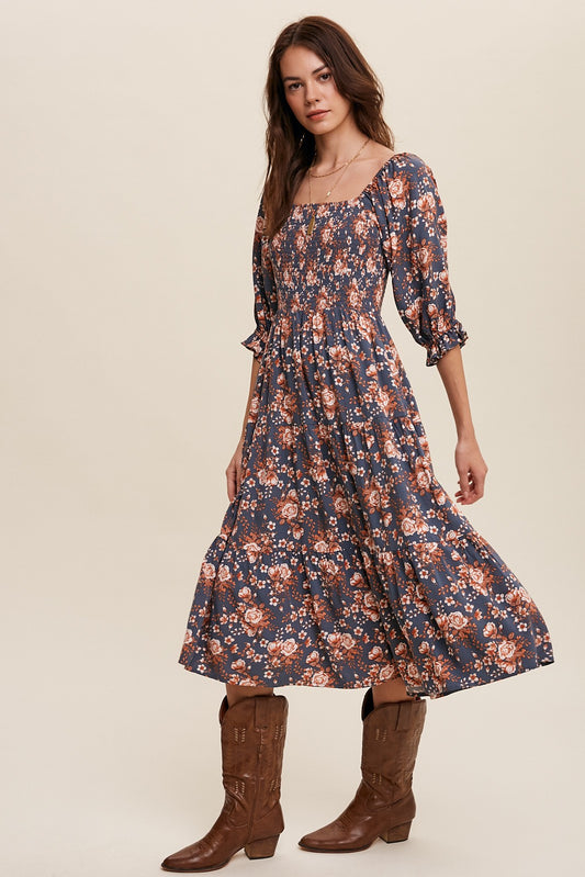 Day at the vineyard midi  Dress