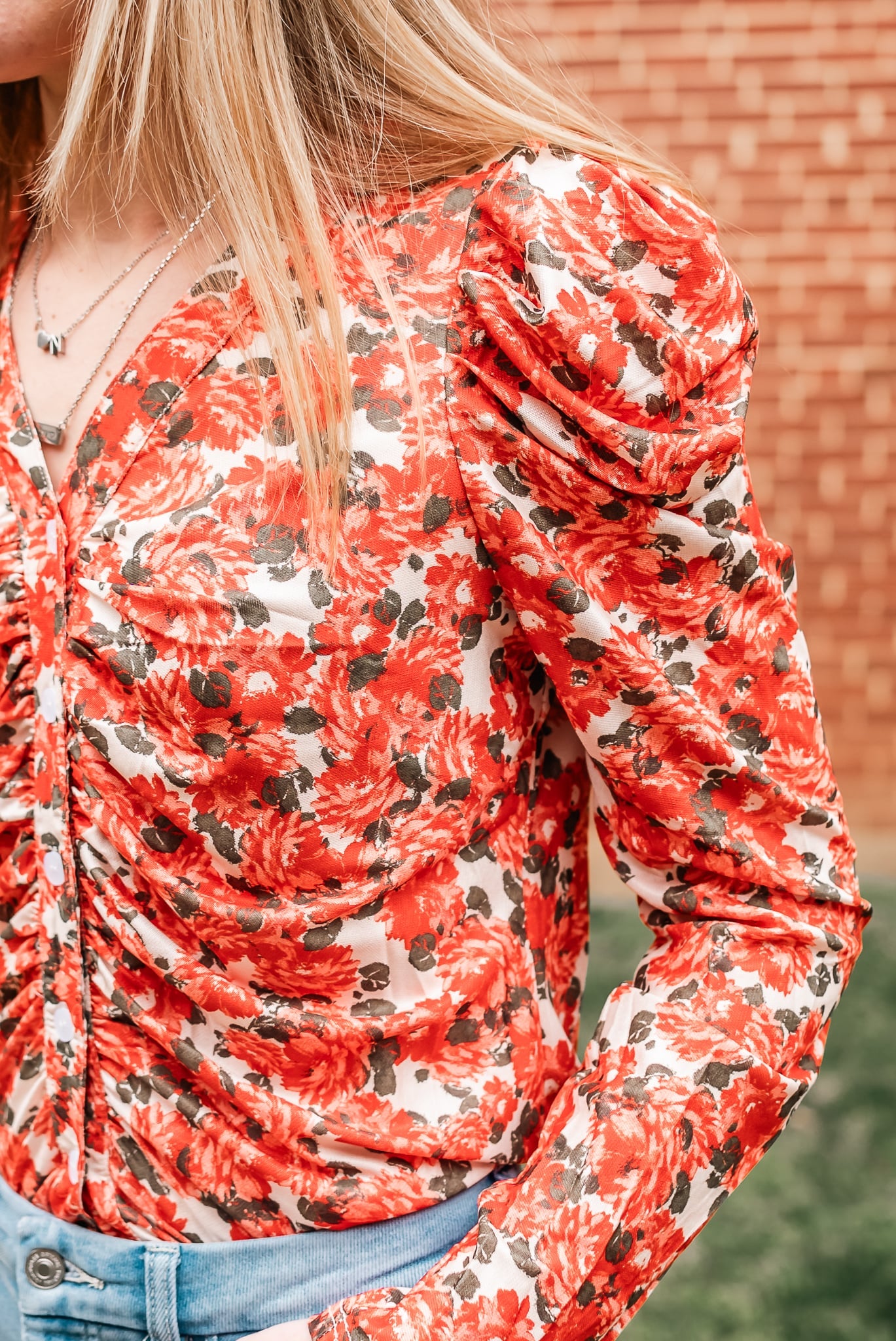 Winnie Ruched button down top