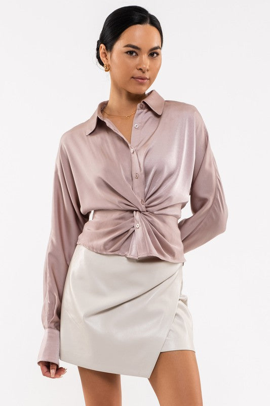 Cynthia tie waist blouse top