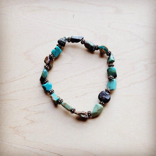 ONLINE EXCLUSIVE Genuine HuBei Natural Turquoise Beaded Bracelet w/ Copper 810g