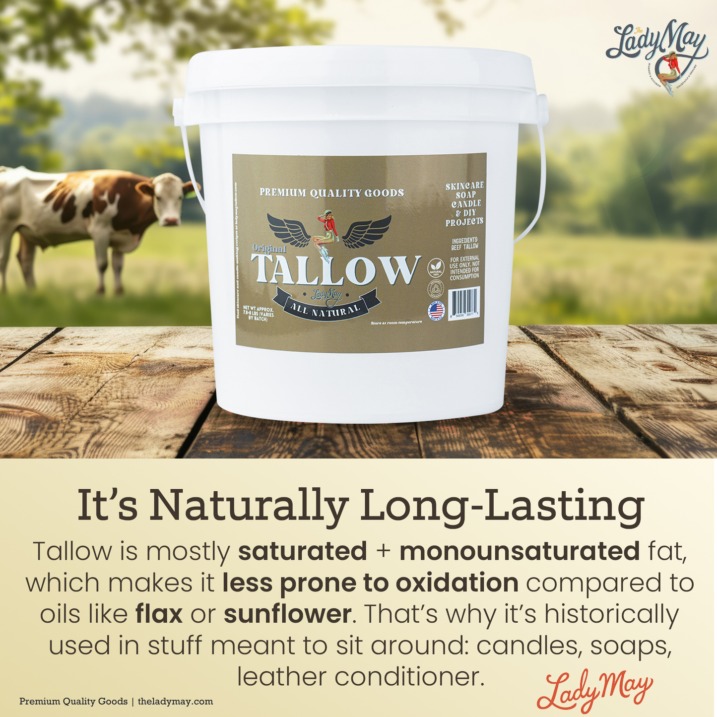 ONLINE EXCLUSIVE - Bulk Grass-Fed Beef Tallow for Soap, Skincare & Candles