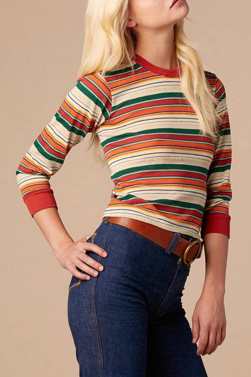 retro feels long sleeve crew neck shirt