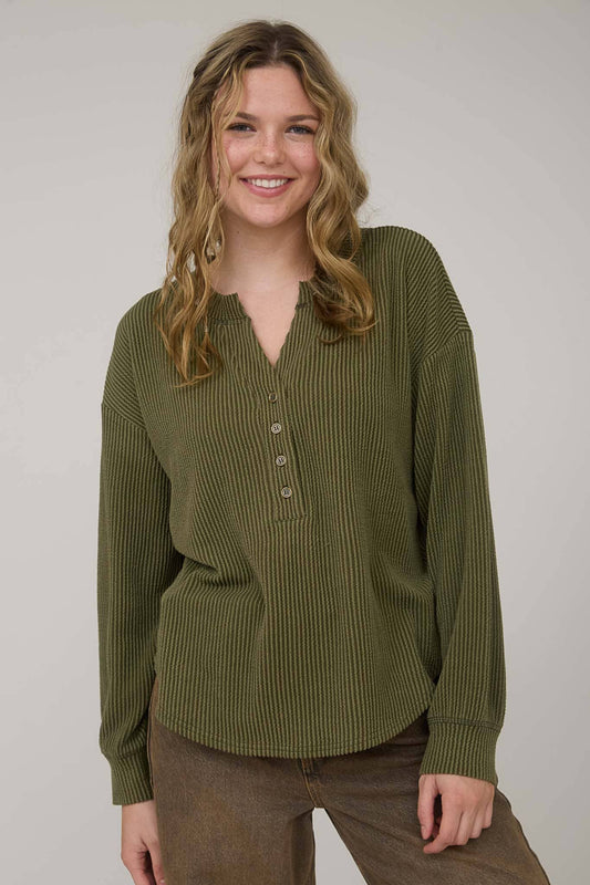 Clean Slate Washed ribbed knit top
