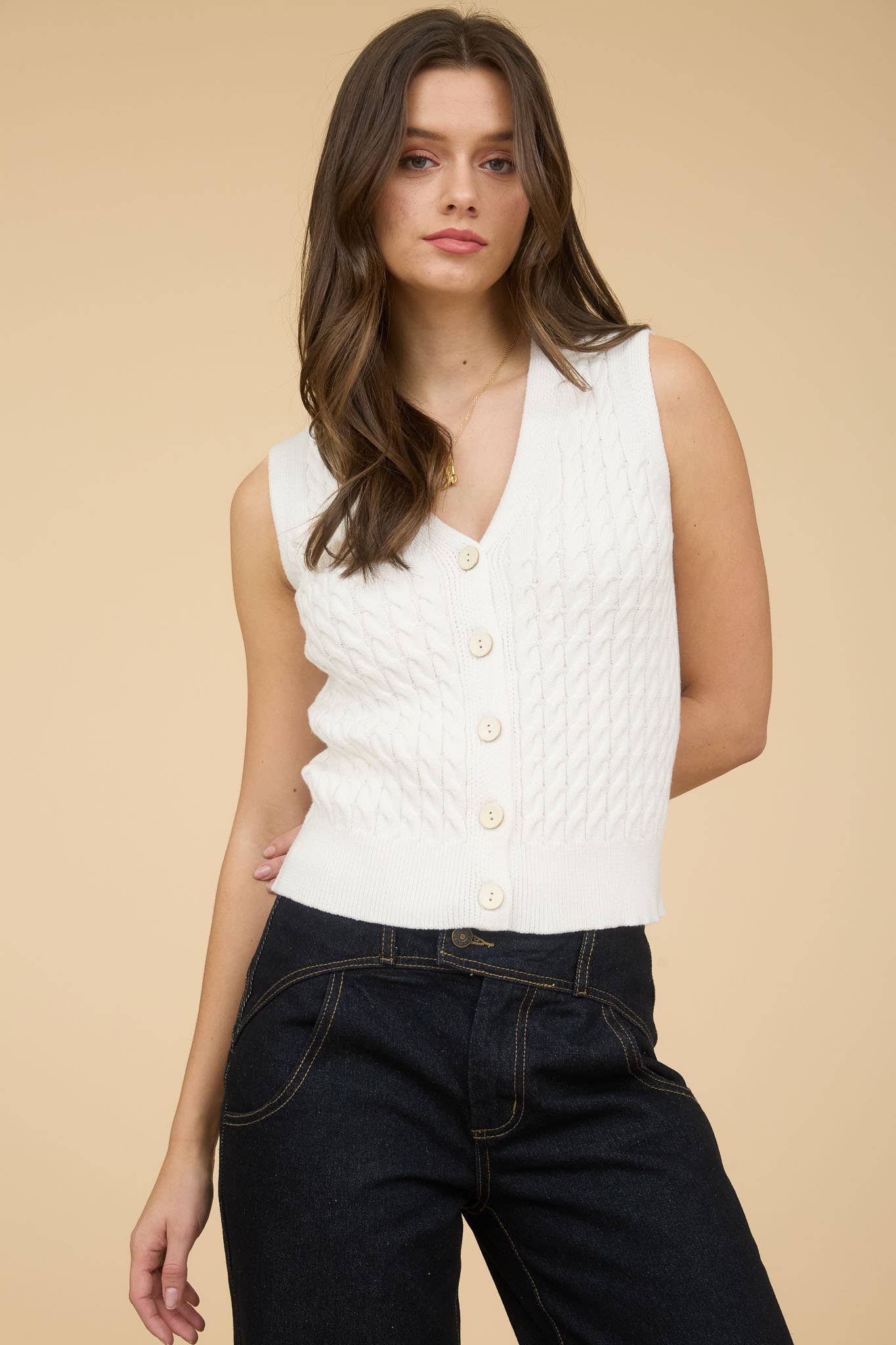Jackie button down knit sweater vest