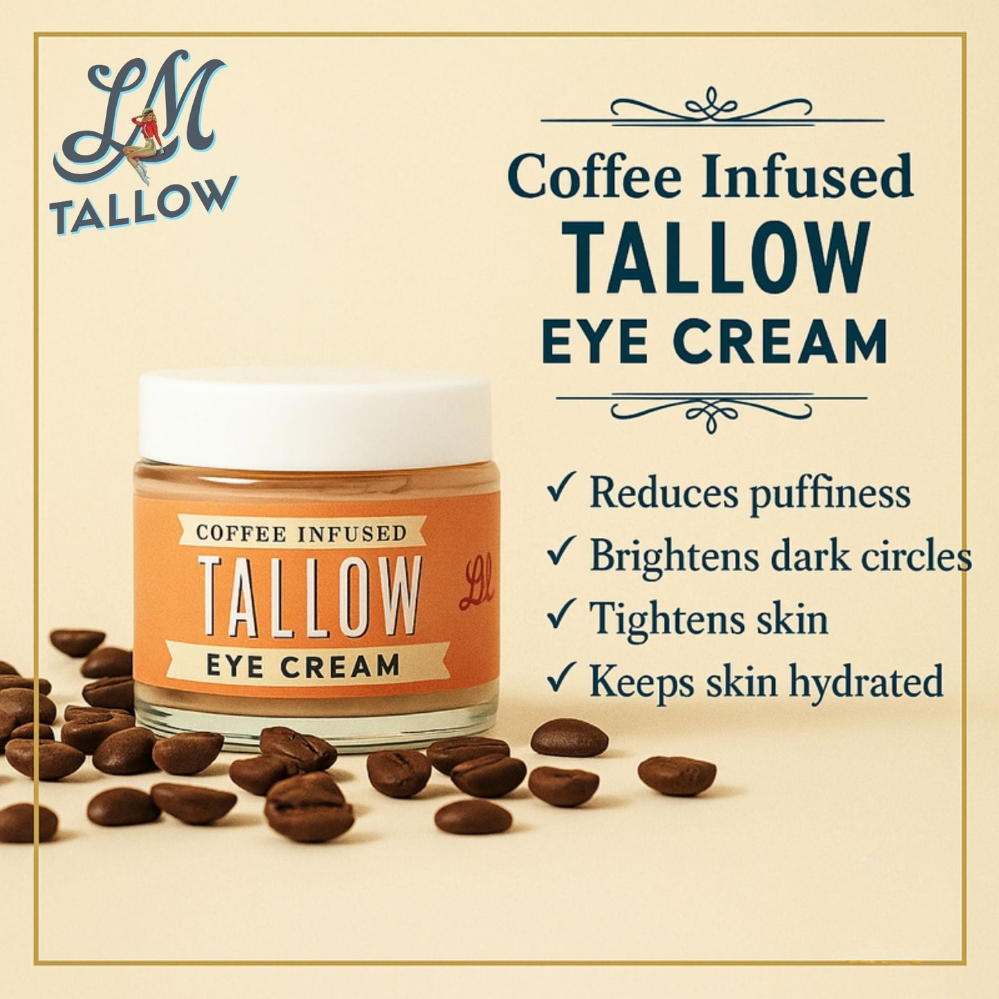 ONLINE EXCLUSIVE Lady May Coffee-Infused Tallow Eye Cream – Brighten, Firm & Revitalize Naturally