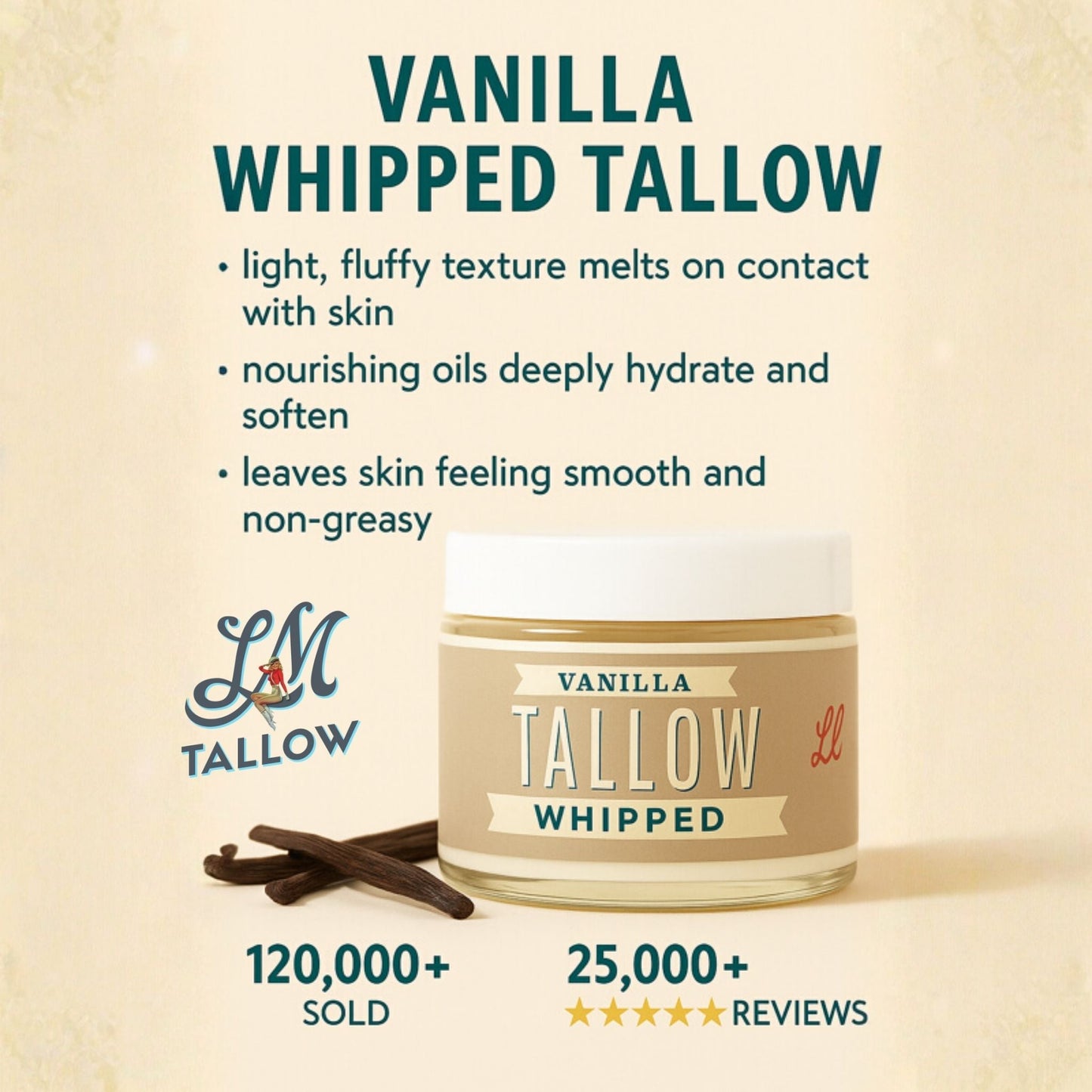 ONLINE EXCLUSIVE Scented Whipped Tallow Trio - 9oz Lavender, Vanilla Bean & Eucalyptus Tea Tree | Grass-Fed Skincare Bundle