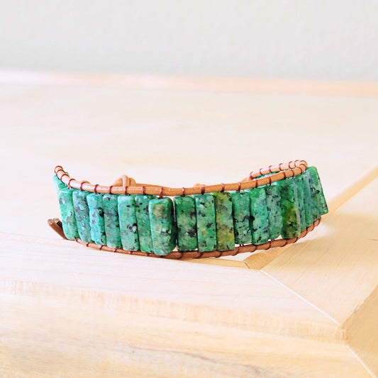 ONLINE EXCLUSIVE Woven African Turquoise Beaded Bracelet 810b