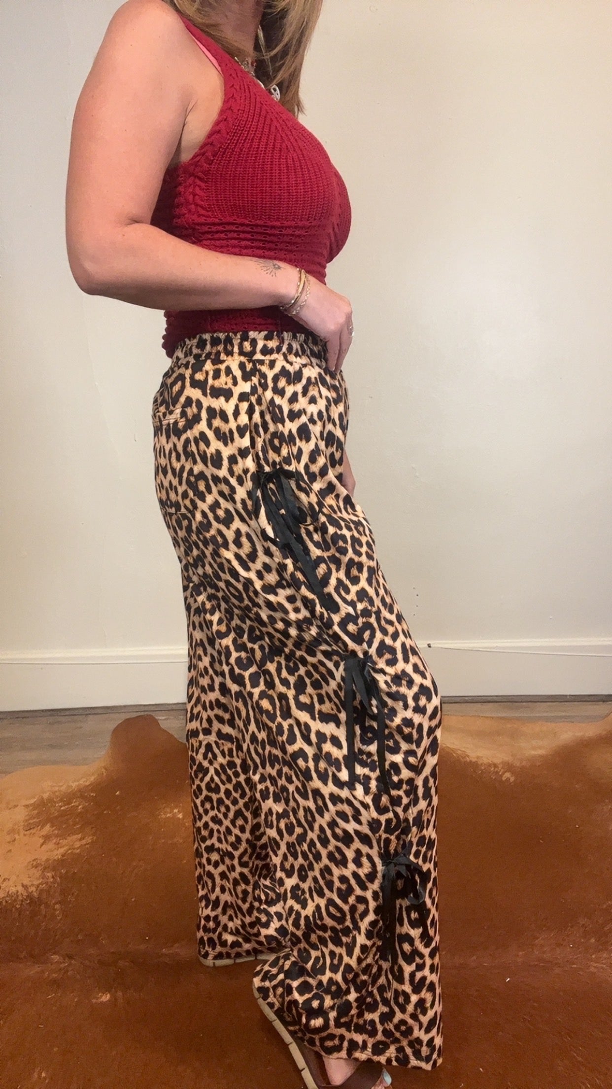 Leopard Bow tie Pants