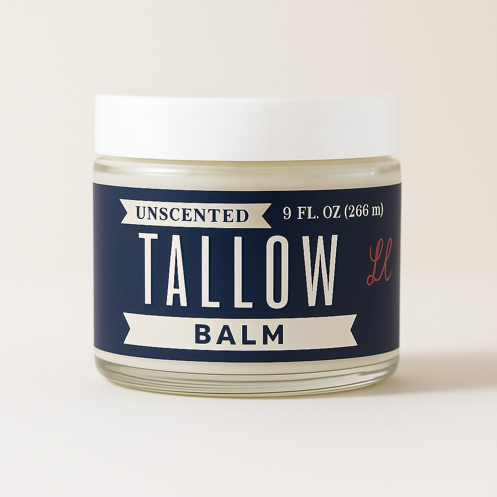 ONLINE EXCLUSIVE Unscented Tallow Skincare 9oz Trio - Whipped Moisturizer, Body Butter & Balm | Lady May Tallow