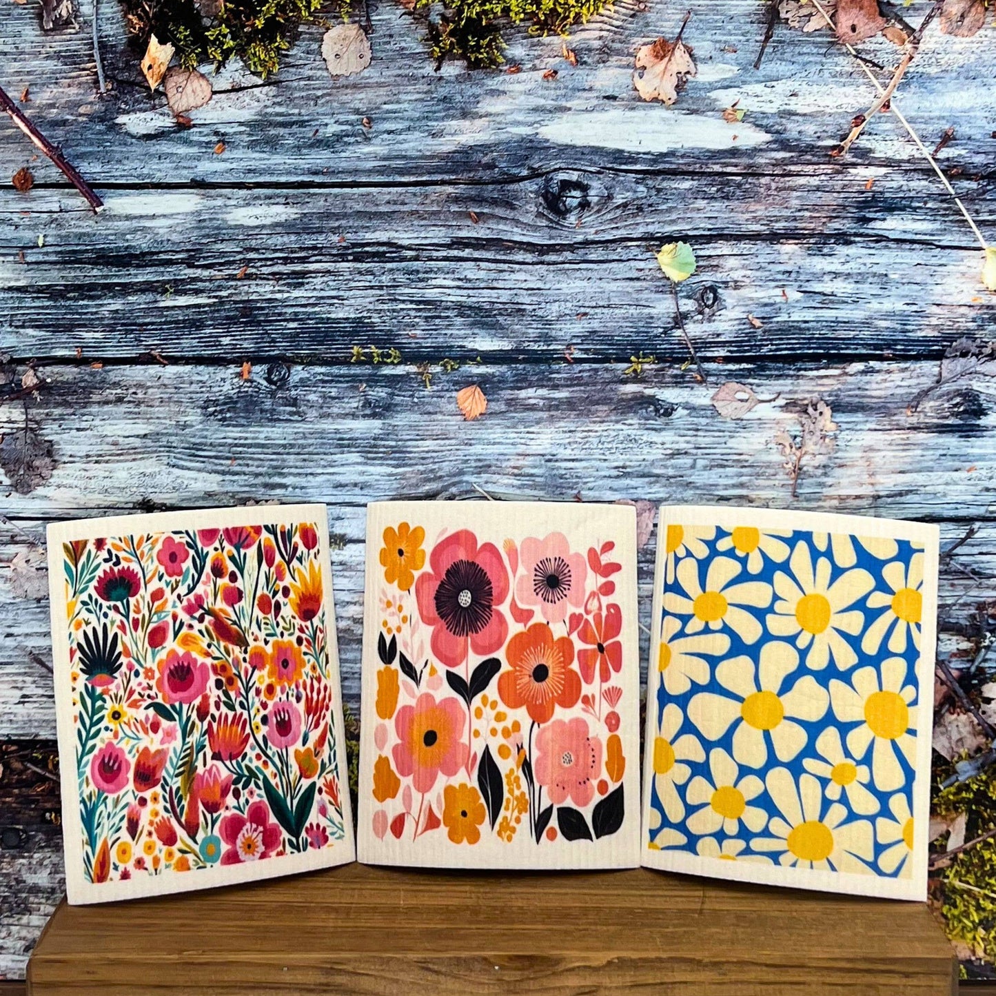 Tropical Flower Garden Swedish Dishcloths