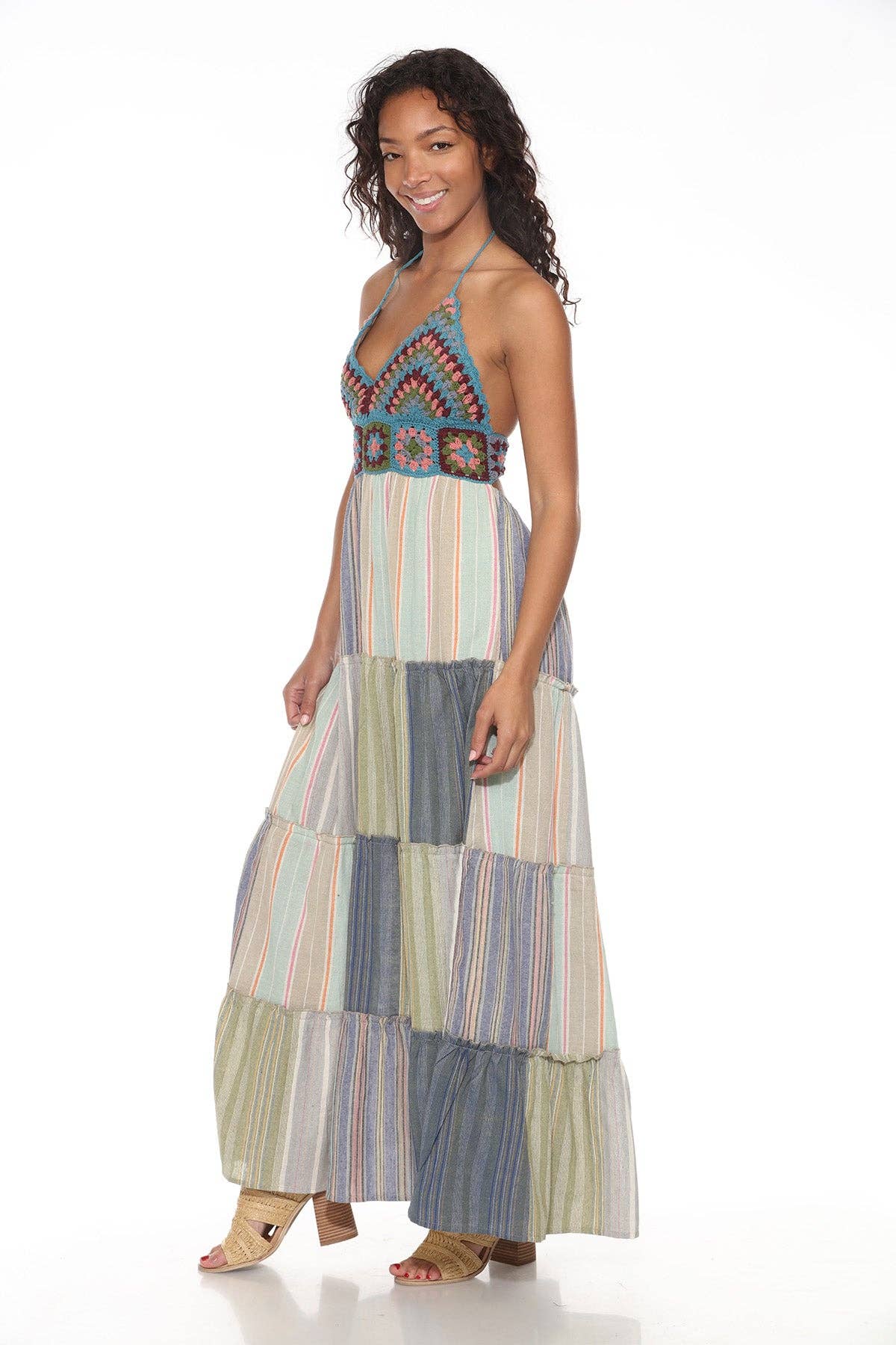 Sydney Patchwork Crochet Maxi Dress