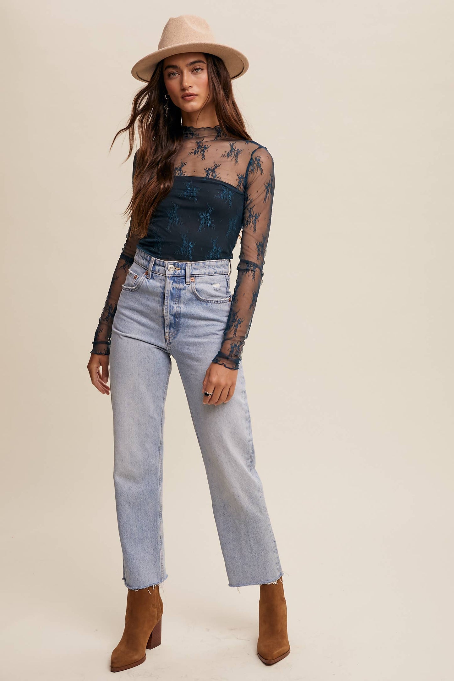 Sheer Lace Long sleeve