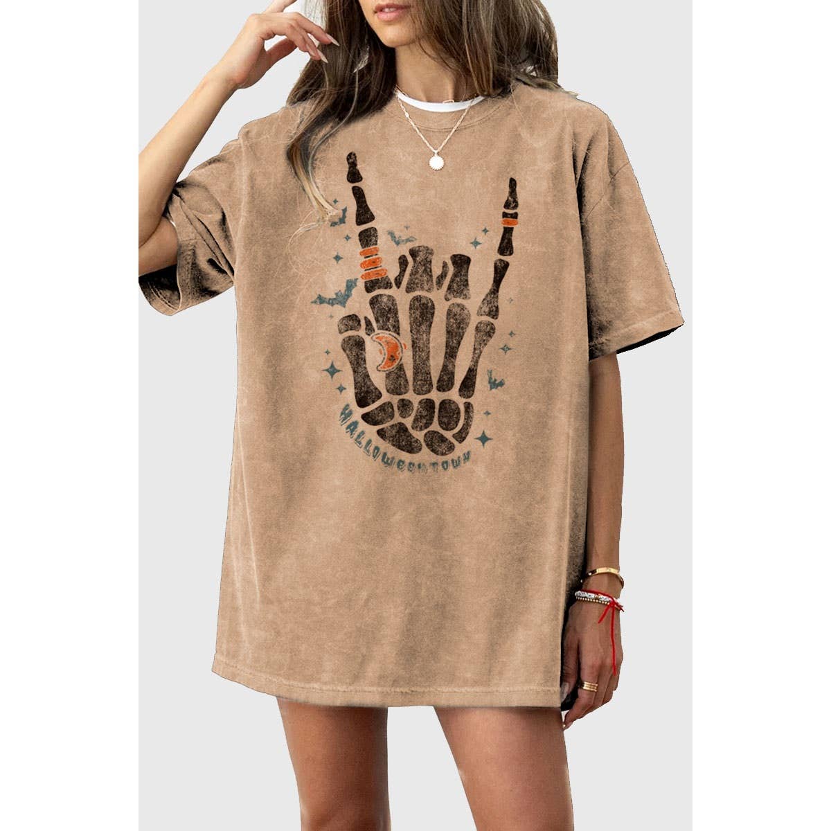 Oversized Skeleton hand Halloweentown tee