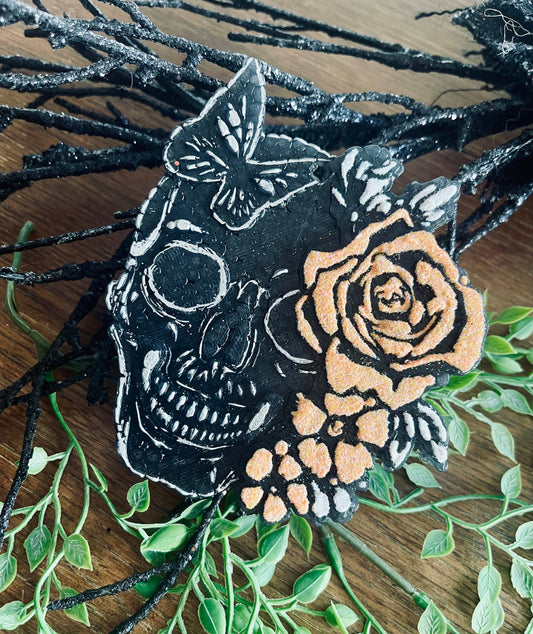 Halloween Floral Skull Car Freshie 