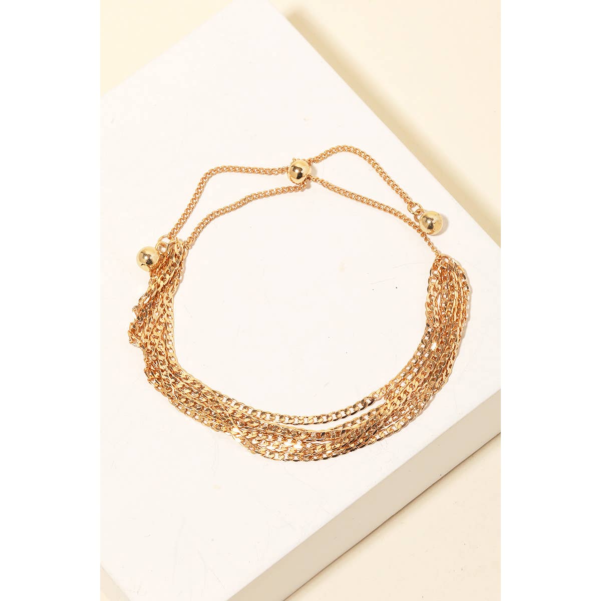Layered Dainty Curb Chains Bracelet