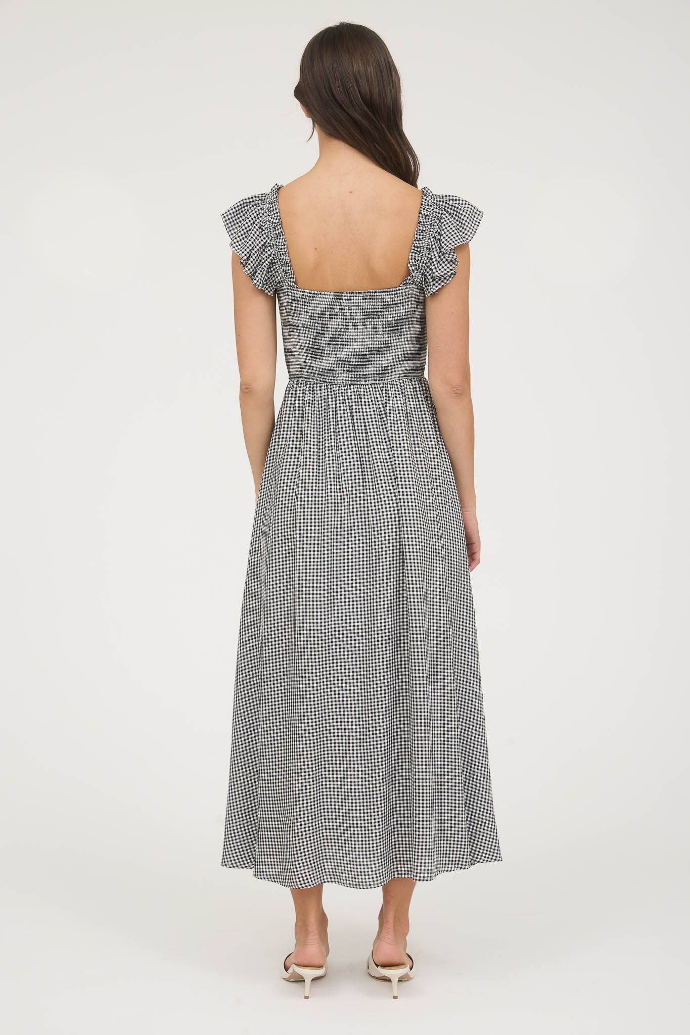 Farley Plaid bow midi dress